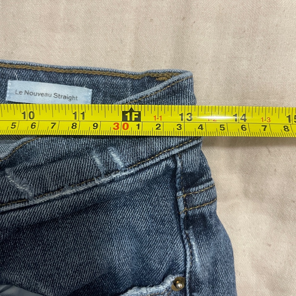 Frame Womens Jeans Size 25 Blue Le Nouveau Straight Distressed Denim Bottoms - Picture 10 of 12
